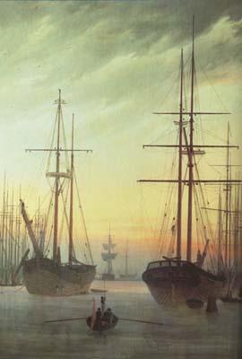 Caspar David Friedrich View of a Port (mk10) France oil painting art